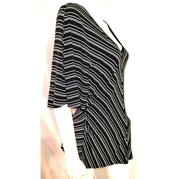 White House Black Market Striped Batwing Top - Size Medium - Picture 2 of 10